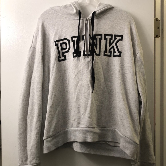PINK Victoria's Secret Sweaters - PINK victoria secret quarter zip with hood